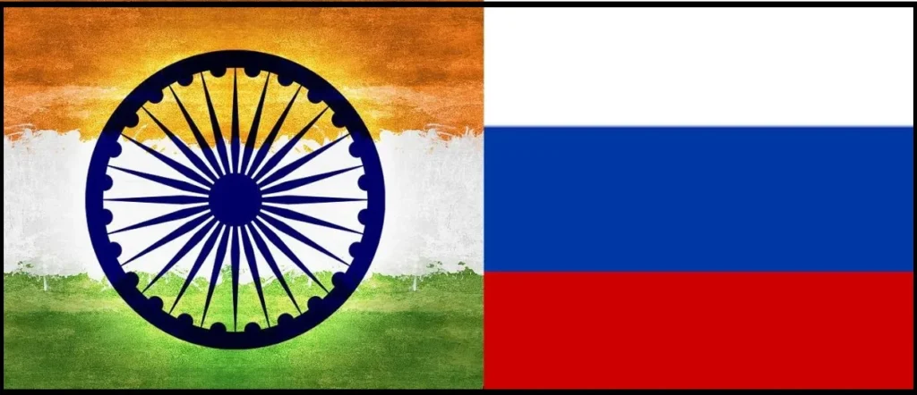 India–Russia relations ties, India and Russia Flags